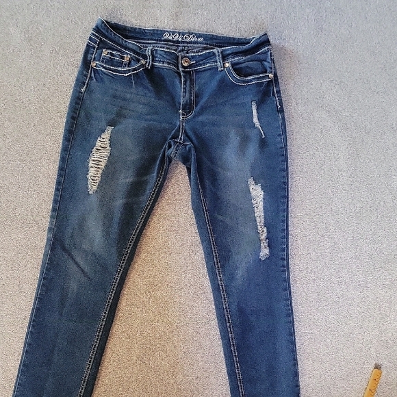Vivi Diva Blue Distressed Women's Jeans Size 13 - Picture 4 of 9